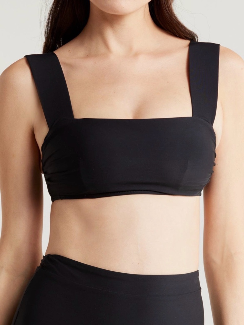 BONDI BORN Black Square-Neck Bikini Top